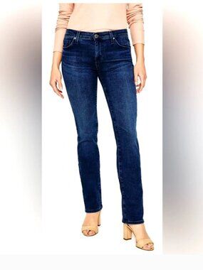 AG Adriano Goldschmied Harper Raw Hem Straight Jeans Medium Wash 29